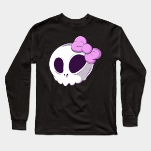 Cute Girl Skull with Bow Long Sleeve T-Shirt